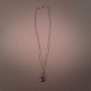 Banana Republic Gold necklace with green stone